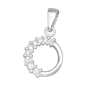 Dainty Circle Necklace Sterling Silver CZ Pendant |